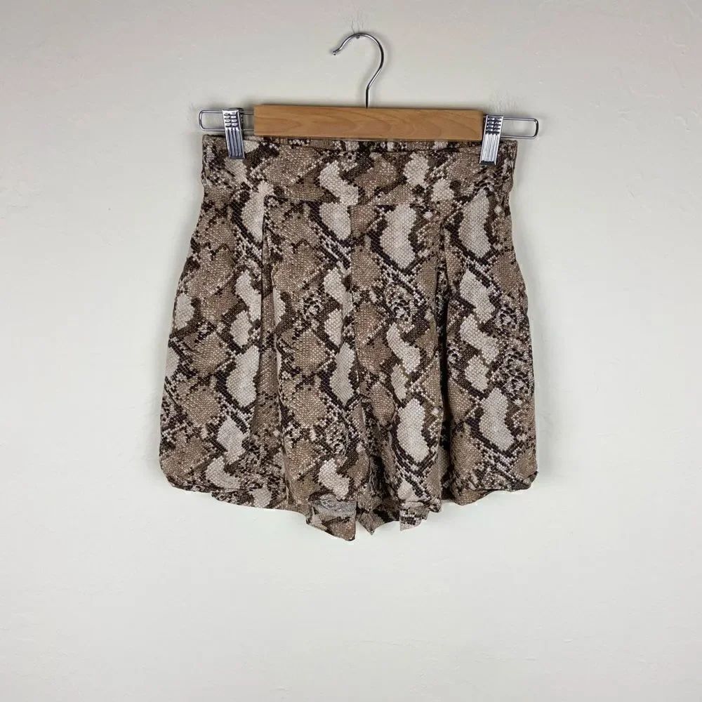 H&M Wide-Cut Snake Print Shorts